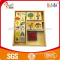 Cartoon wood stamps set